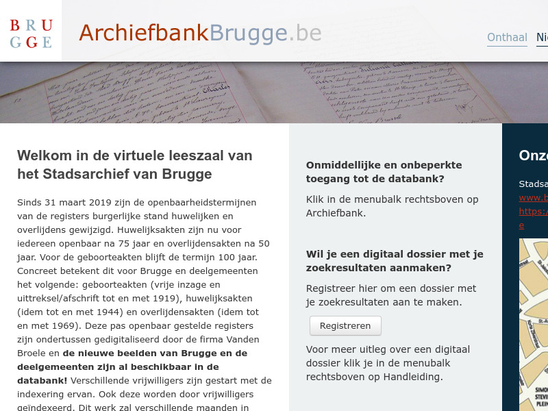 Screenshot van website