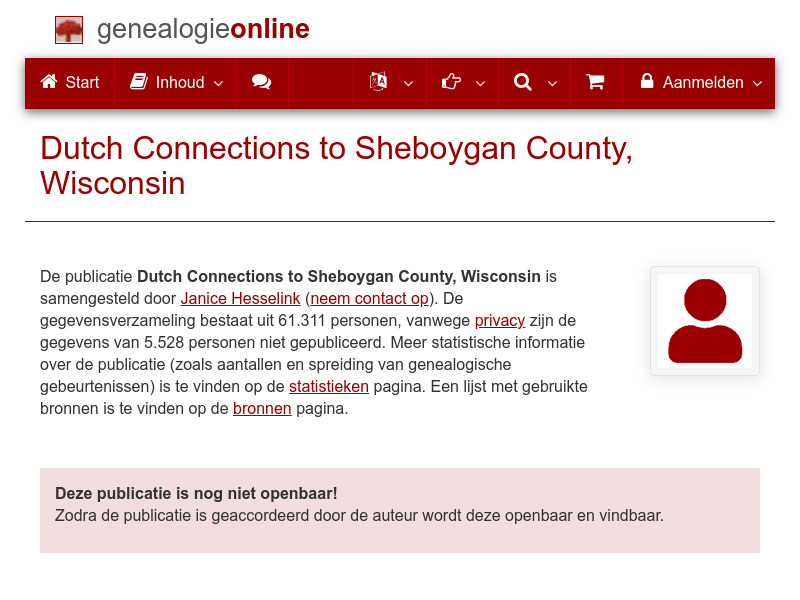 Screenshot van website