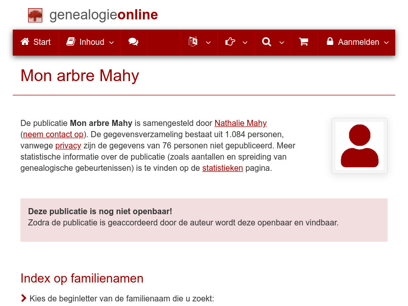 Screenshot van website