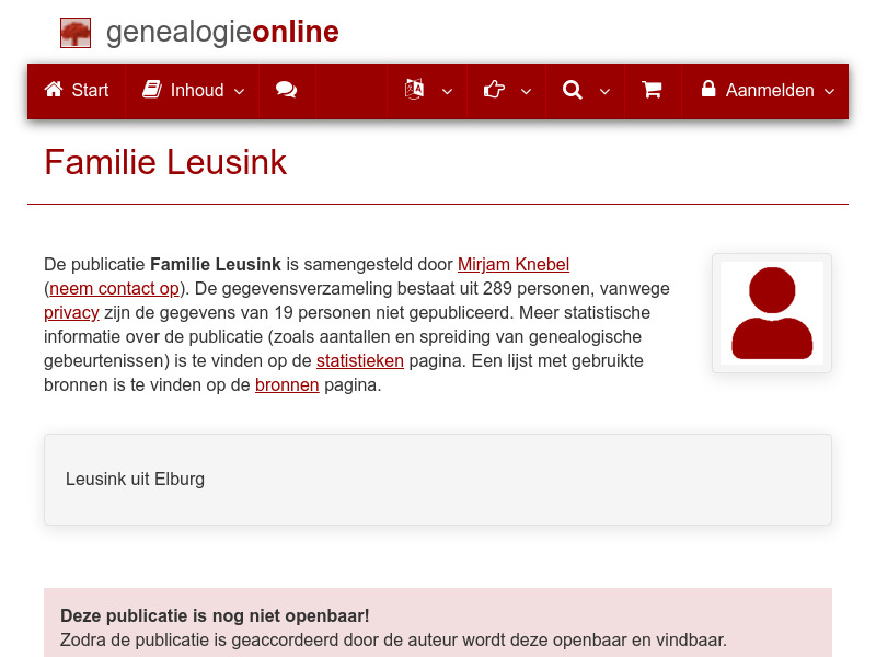 Screenshot van website