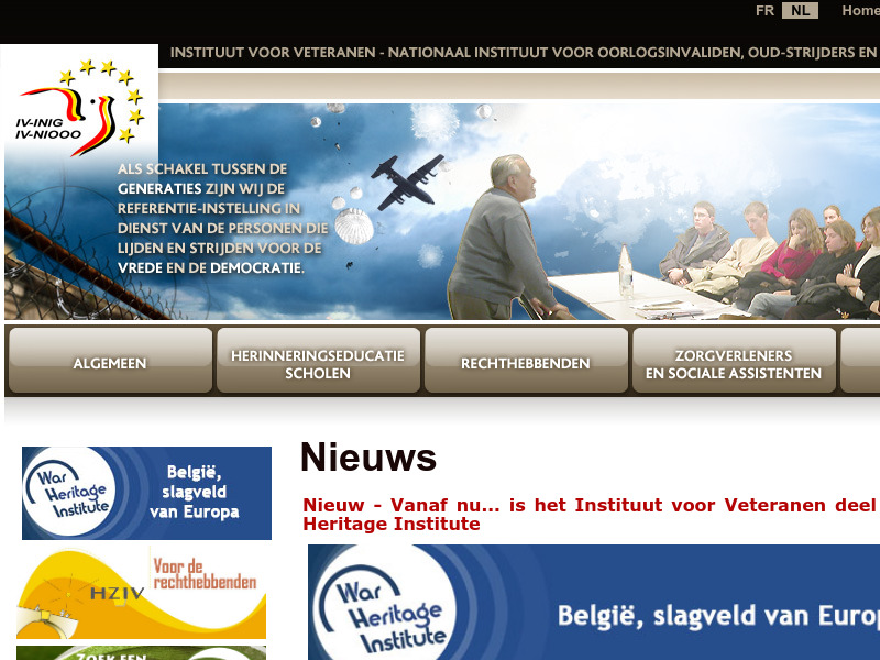 Screenshot van website