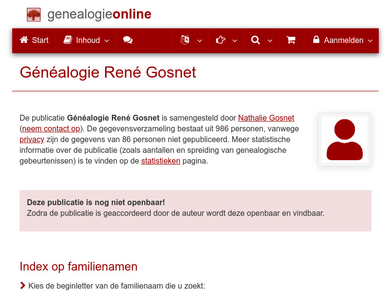 Screenshot van website