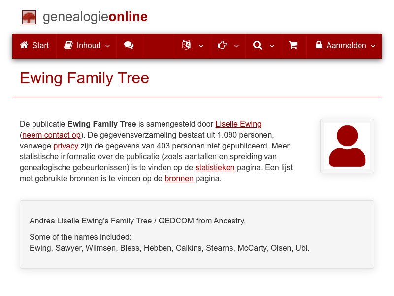 Screenshot van website