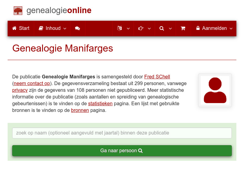 Screenshot van website