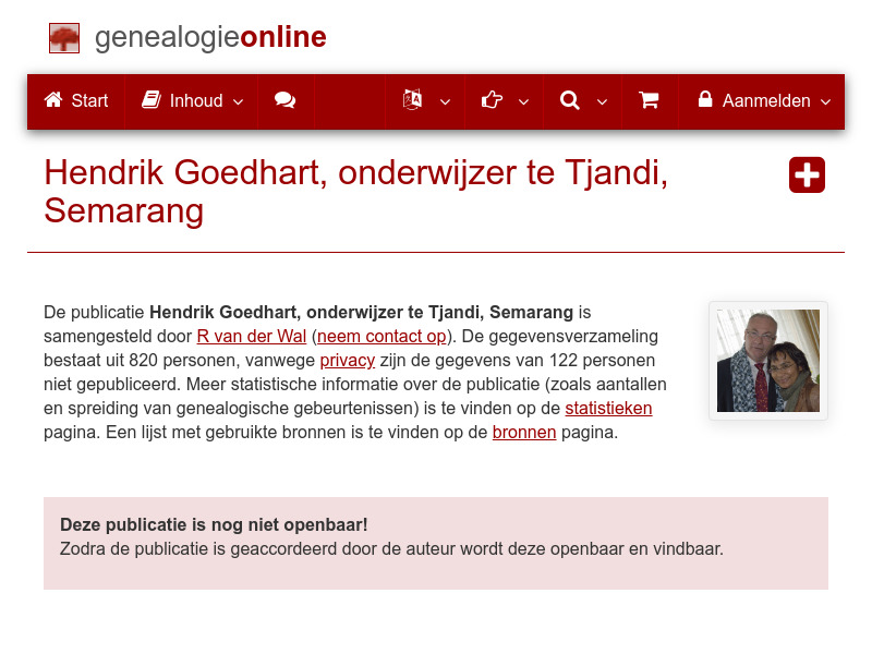 Screenshot van website
