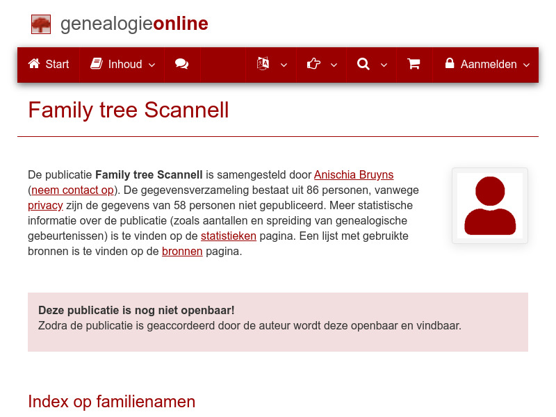 Screenshot van website