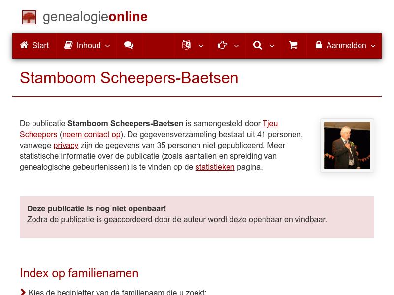 Screenshot van website
