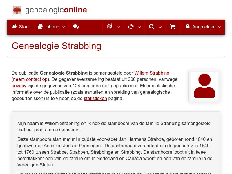 Screenshot van website