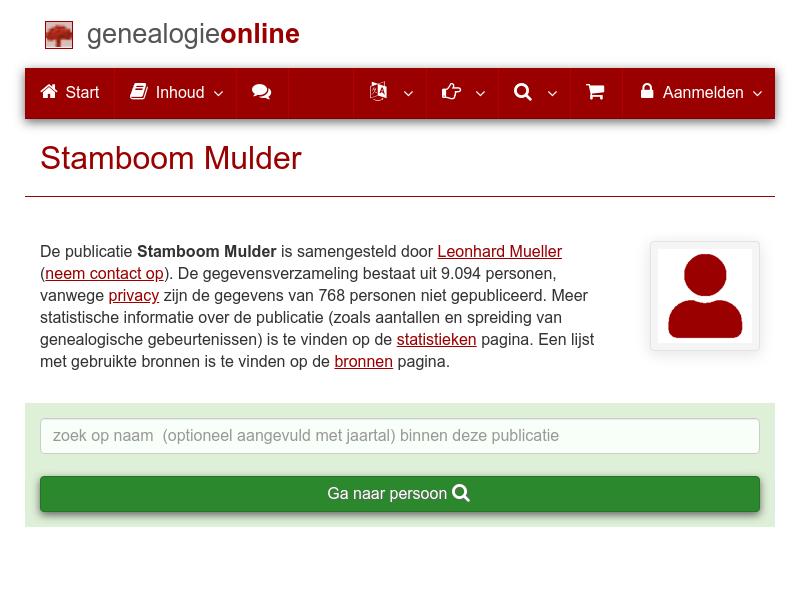 Screenshot van website