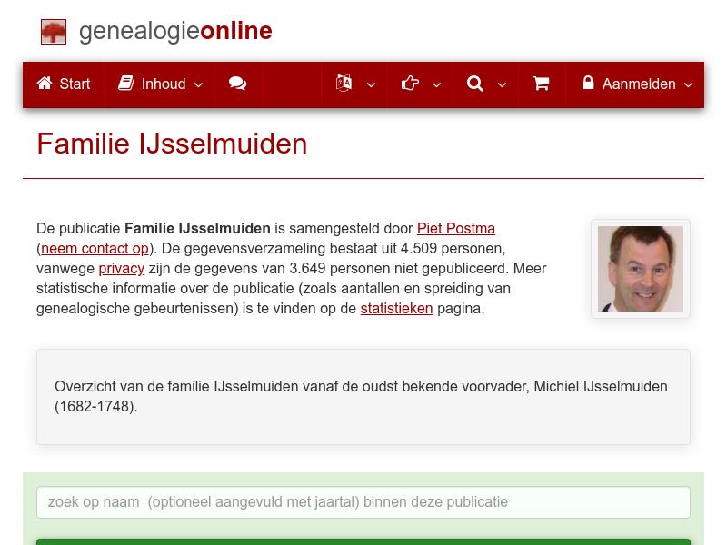 Screenshot van website