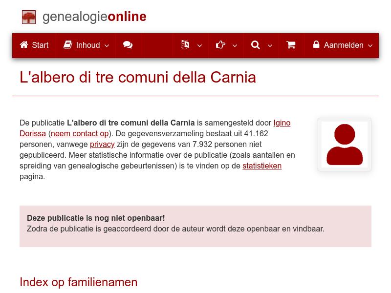 Screenshot van website