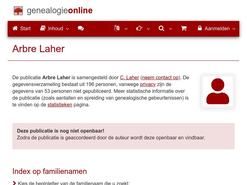 Screenshot van website