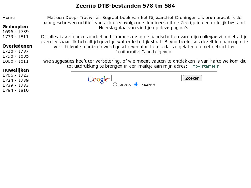 Screenshot van website