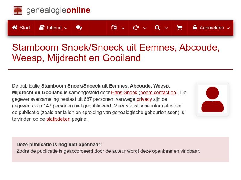 Screenshot van website