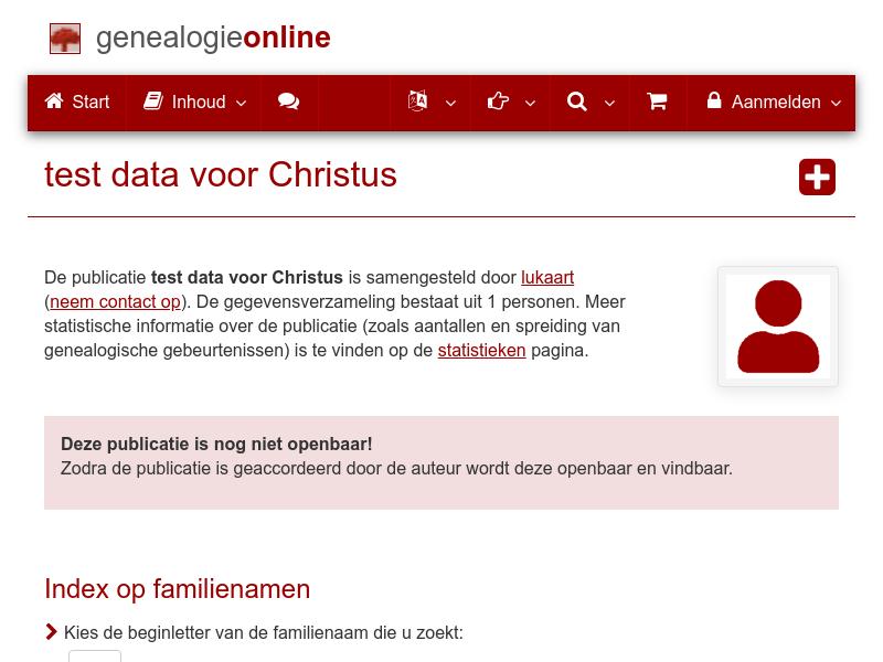Screenshot van website