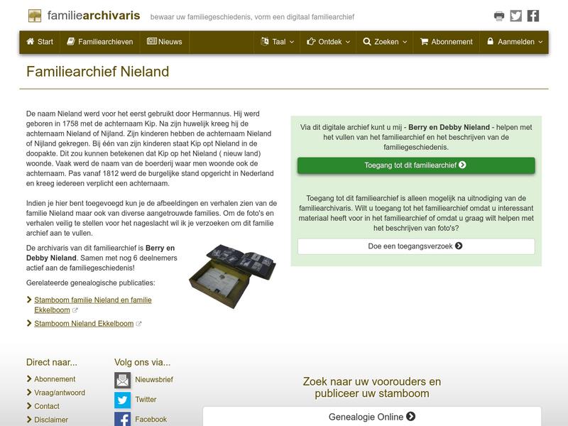 Screenshot van website