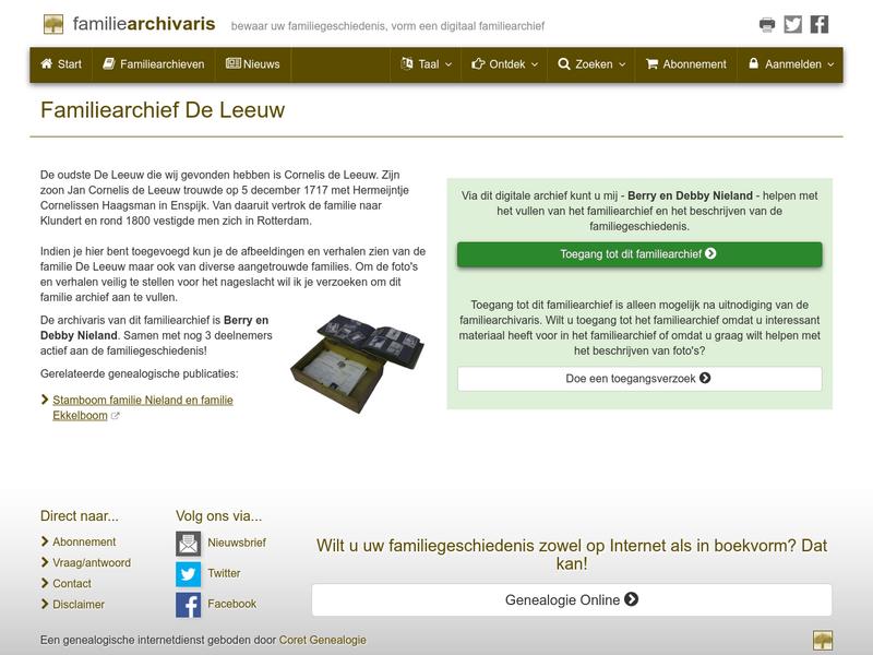 Screenshot van website