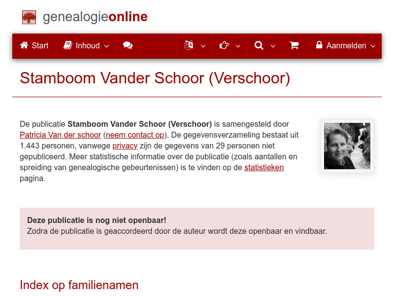 Screenshot van website