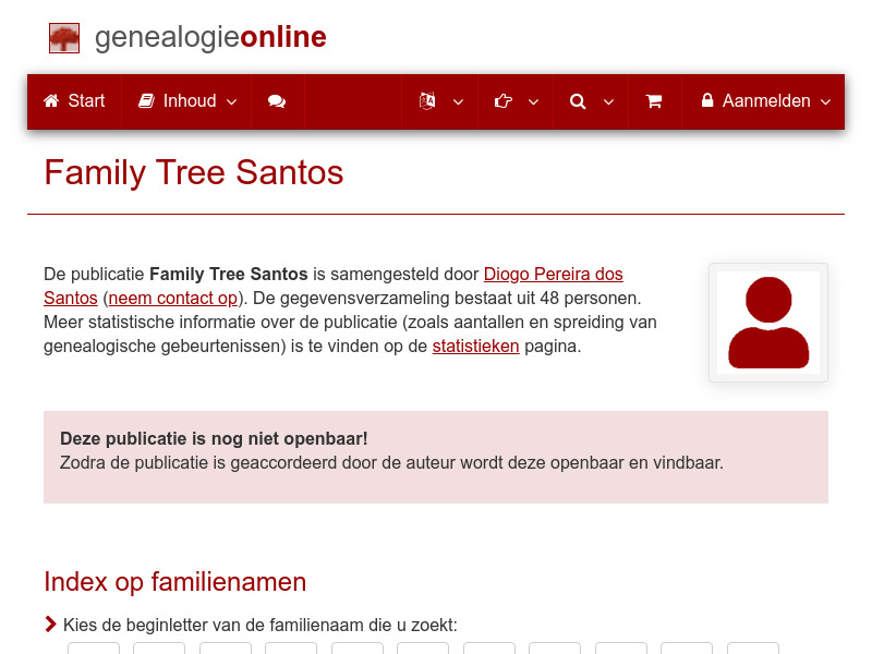 Screenshot van website