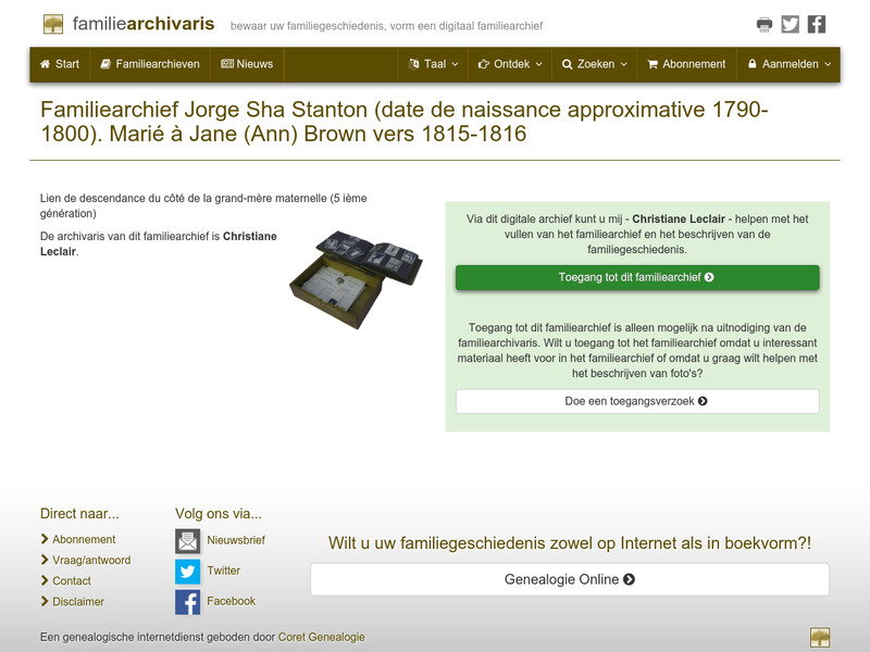 Screenshot van website