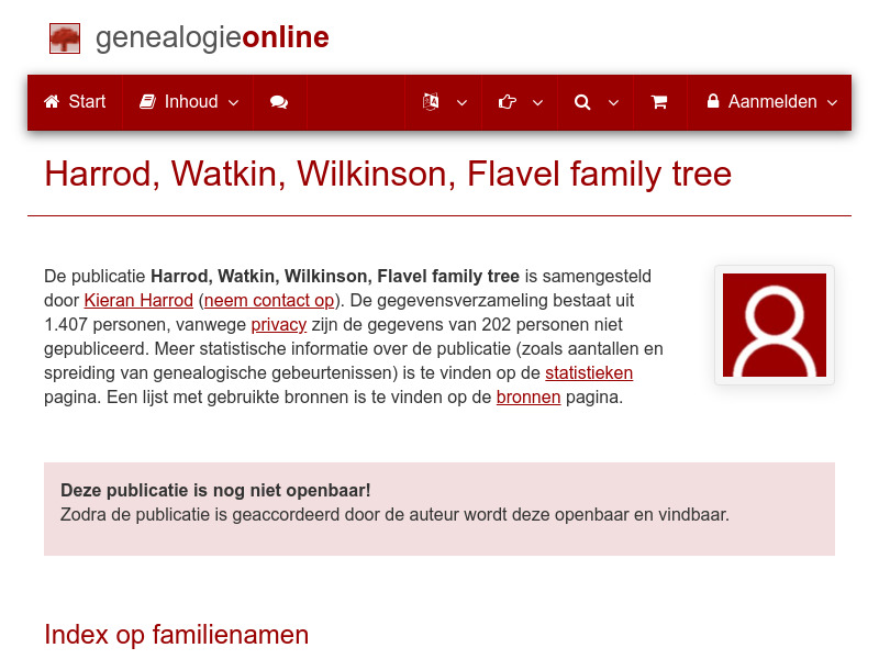 Screenshot van website