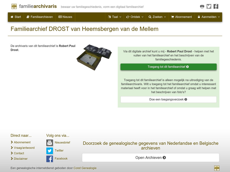 Screenshot van website