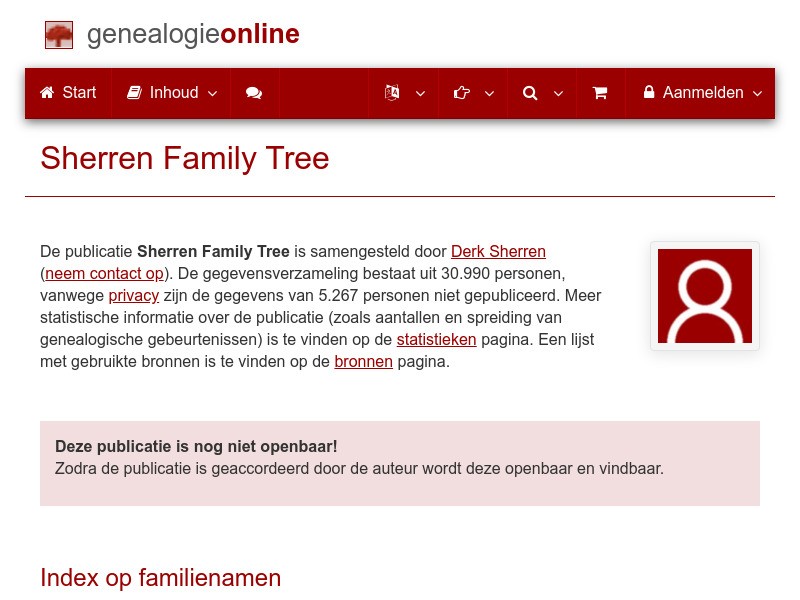 Screenshot van website