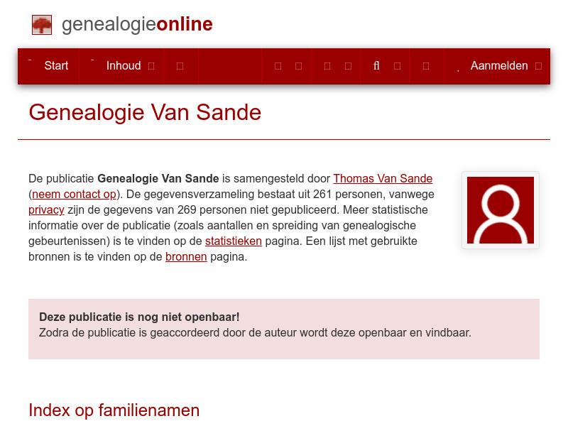 Screenshot van website