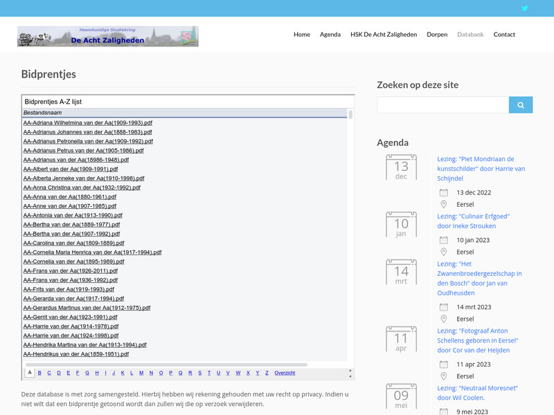 Screenshot van website