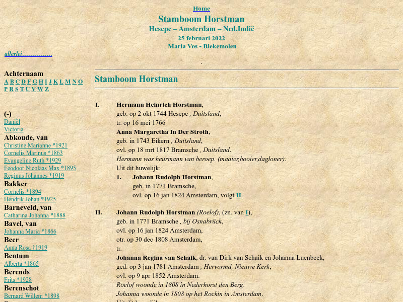 Screenshot van website