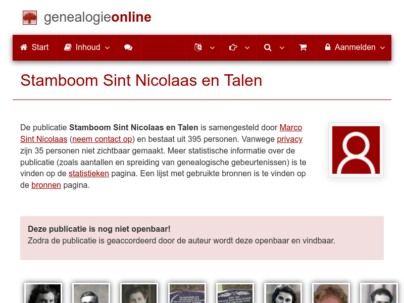 Screenshot van website
