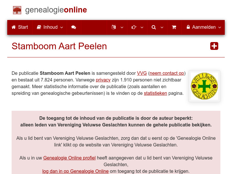 Screenshot van website