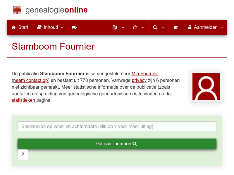 Screenshot van website