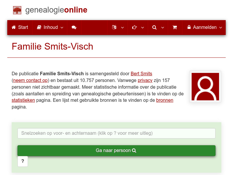 Screenshot van website
