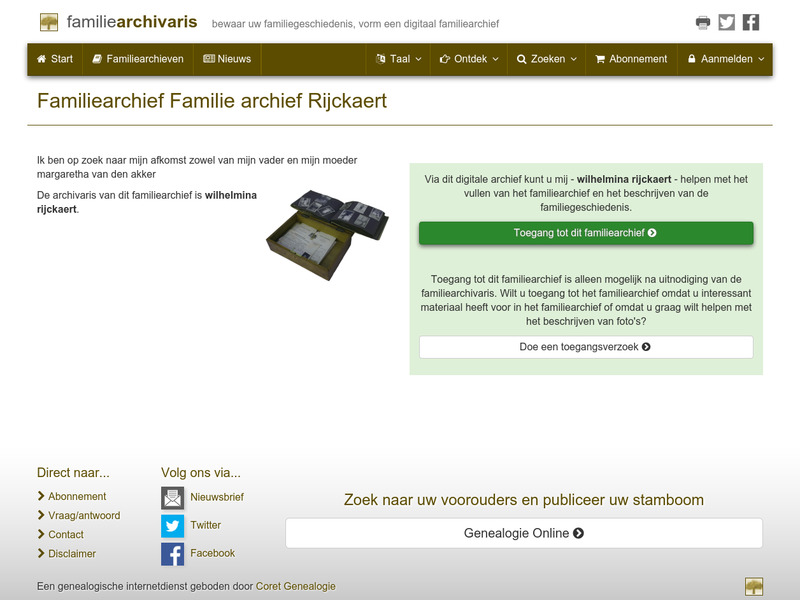 Screenshot van website