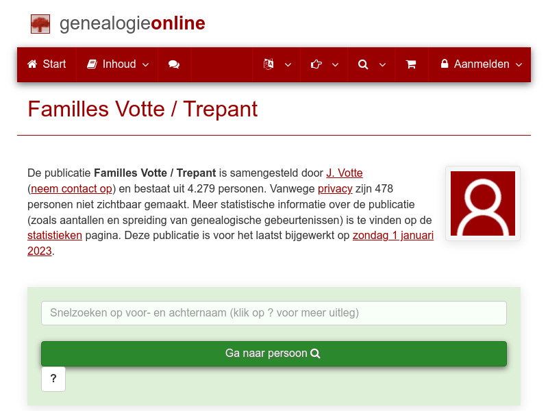 Screenshot van website