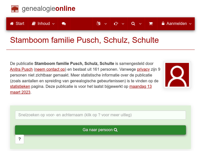 Screenshot van website