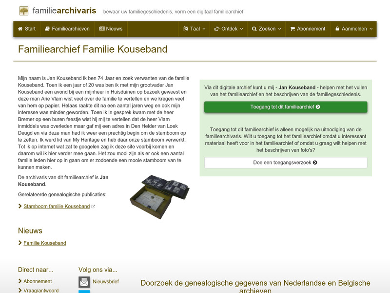 Screenshot van website