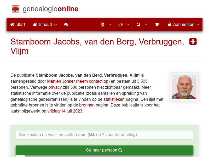 Screenshot van website