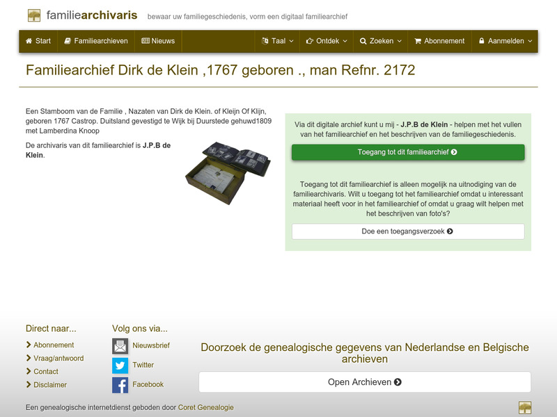Screenshot van website