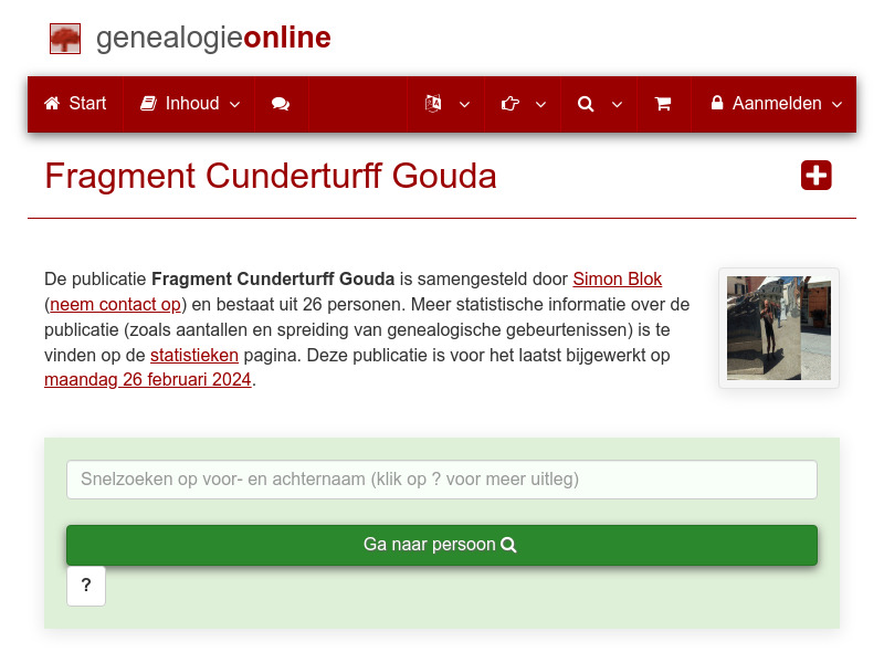 Screenshot van website