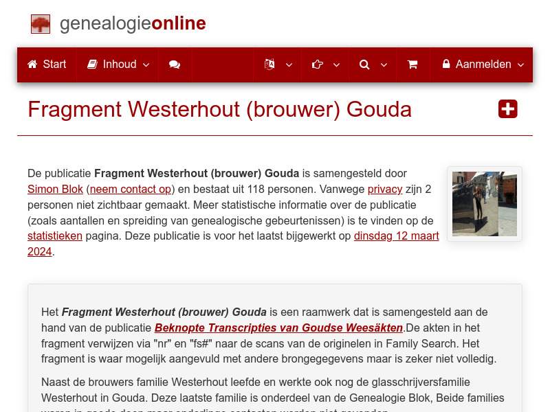 Screenshot van website