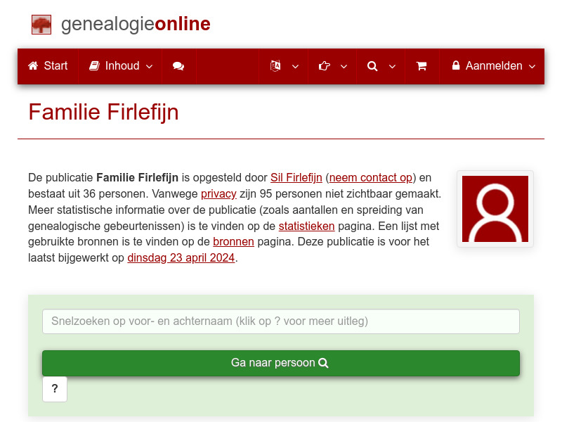 Screenshot van website