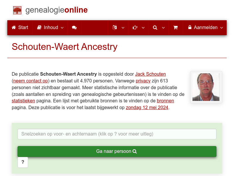 Screenshot van website