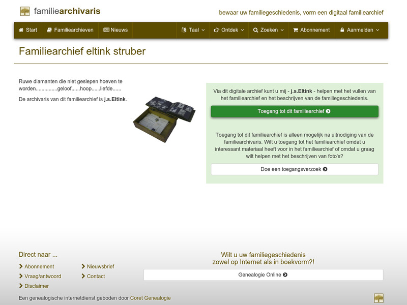Screenshot van website