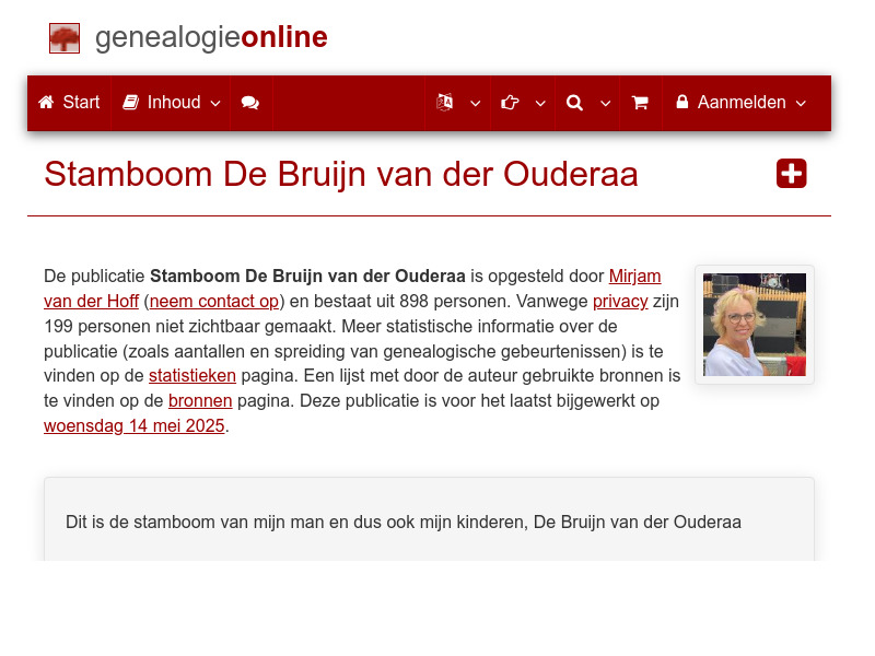 Screenshot van website