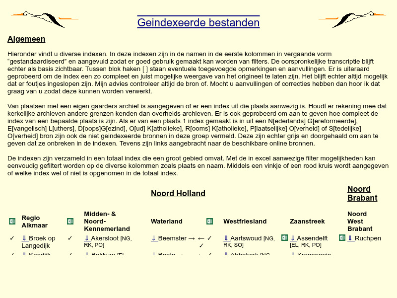 Screenshot van website