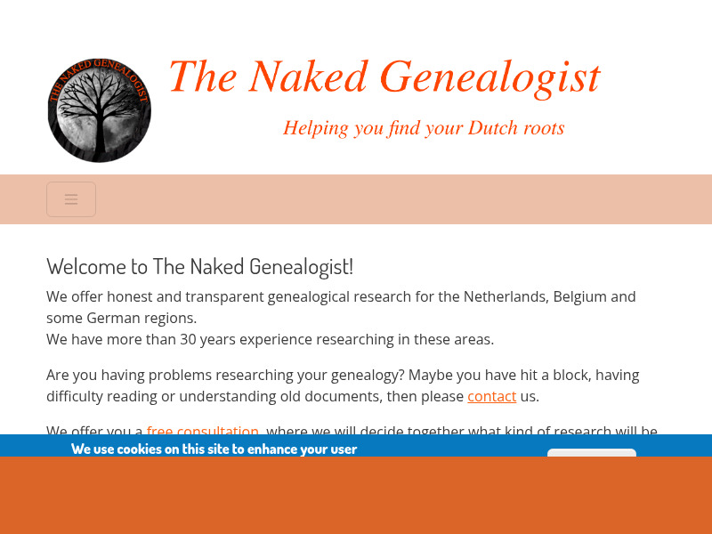 Screenshot van website