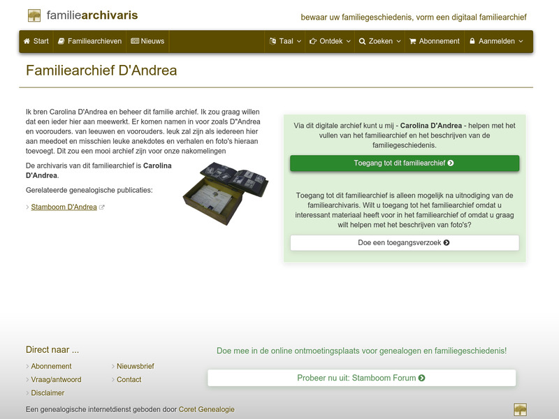 Screenshot van website