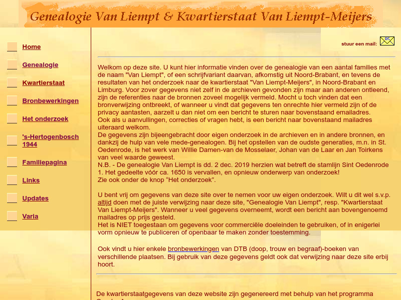 Screenshot van website